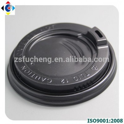 Disposable white or black paper coffee cup plastic lids with a mouth