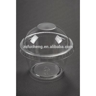 4oz OEM disposable glass ice cream frozen plastic PET cup with dome lip